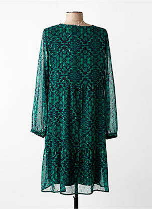 Pusilgių suknelė fantazijos raštas ilgos rankovės žalias LA FEE MARABOUTEE moteris