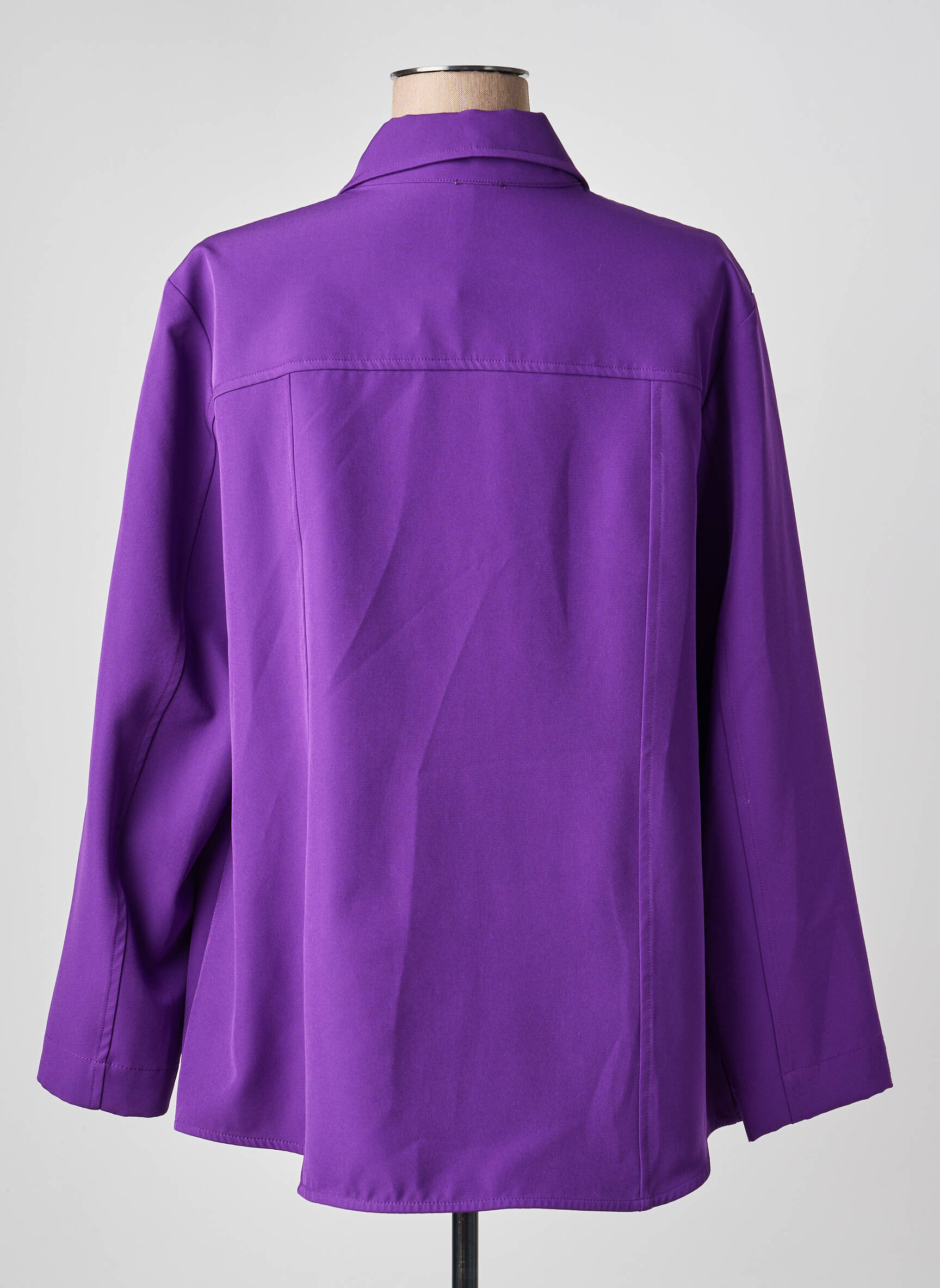 Moteriškas marškinys tiesi kirpimas ilgos rankovės violetinis MAT. moteris