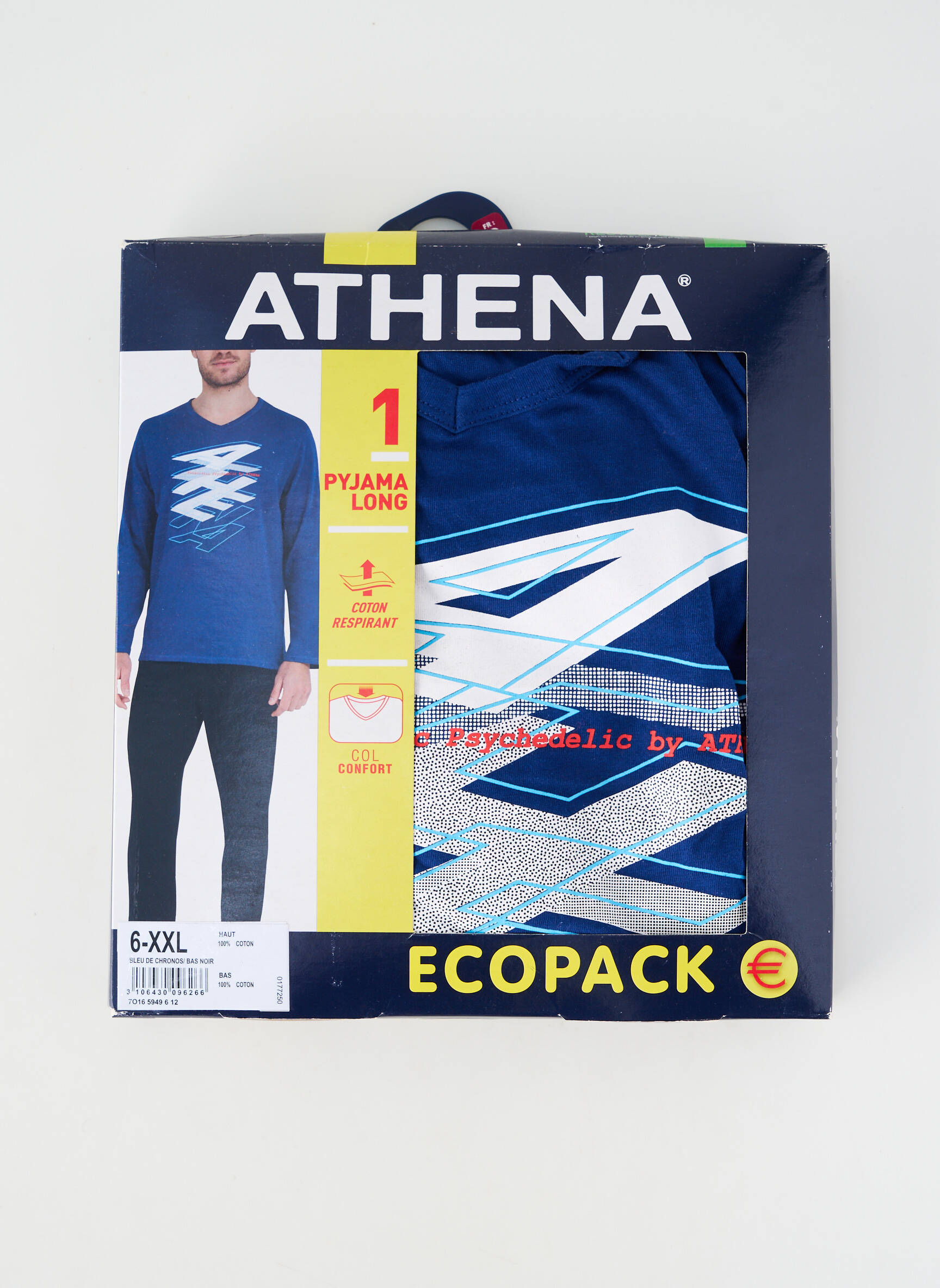 Pižama kaklo v mėlyna ATHENA vyras