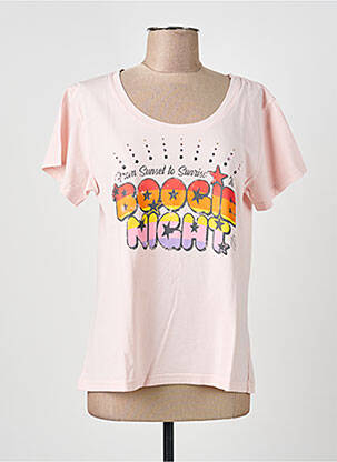 T-marškinys floqué serigrafija trumpas rankovės rožinė NINE TEES moteris