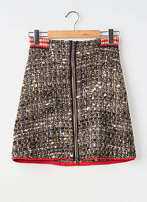 Trumpas sijonas elastinė dydis rudas TRICOT CHIC moteris