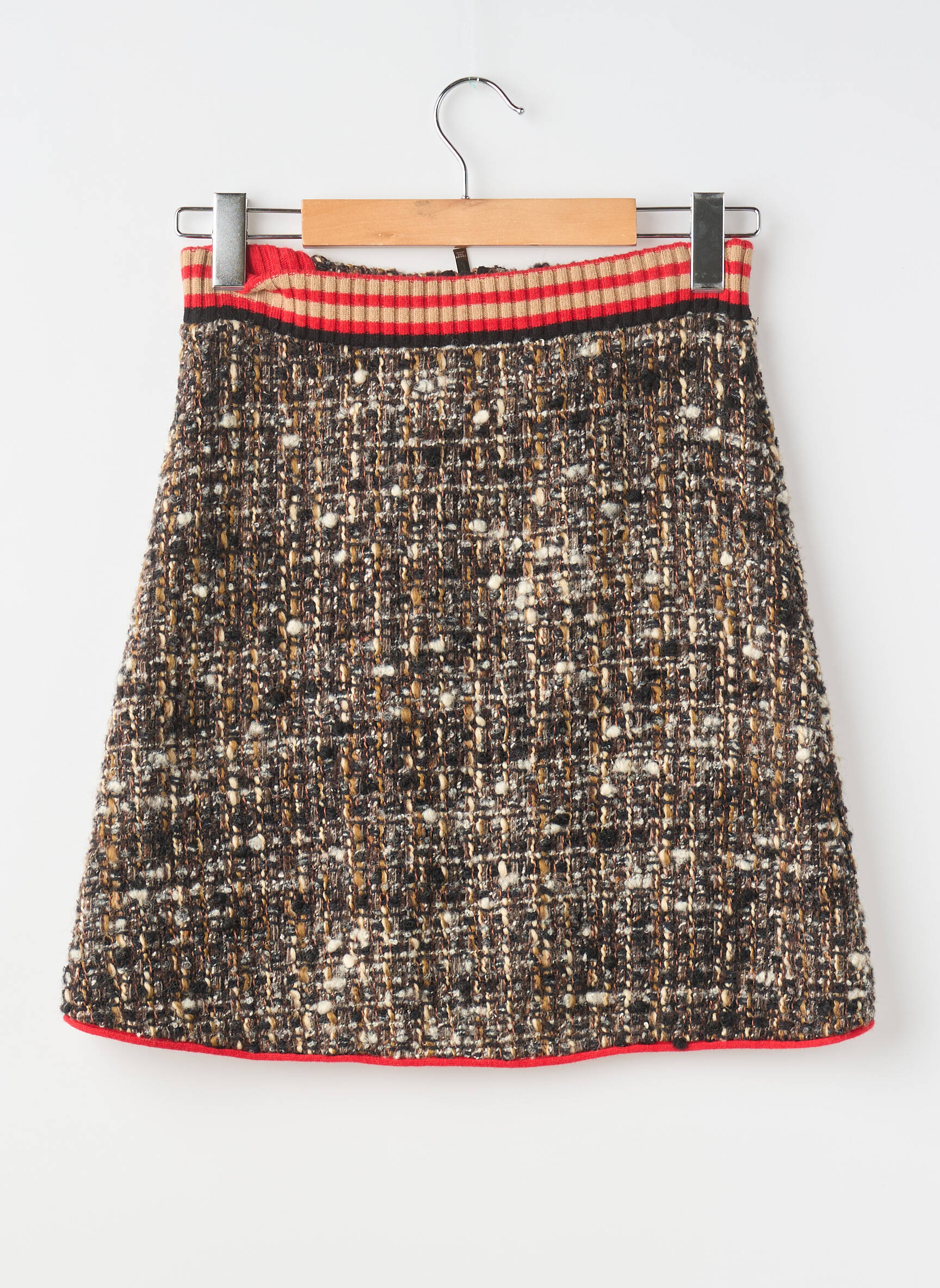 Trumpas sijonas elastinė dydis rudas TRICOT CHIC moteris