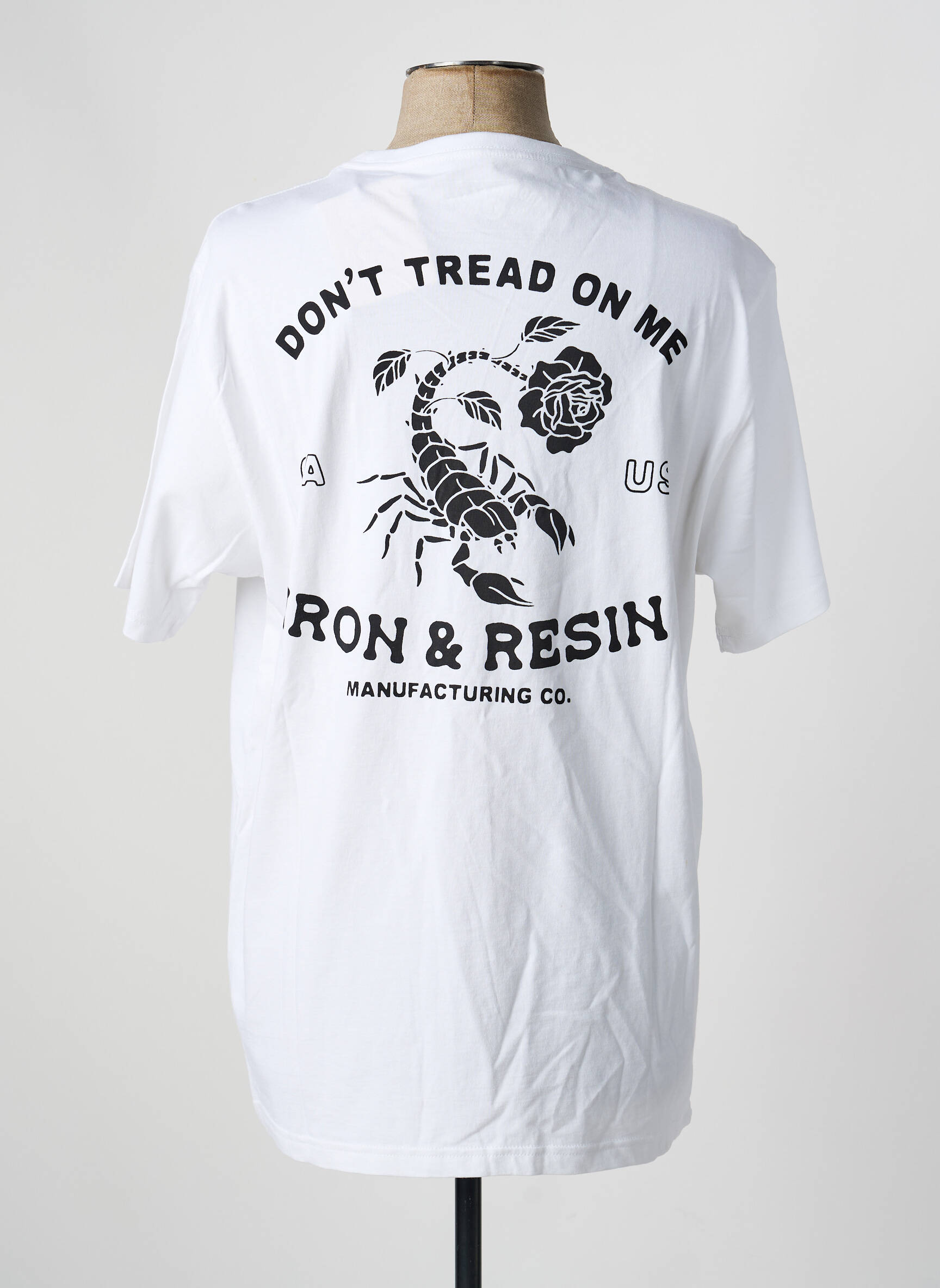 T-marškinys tamprumas trumpas rankovės baltas IRON AND RESIN vyras