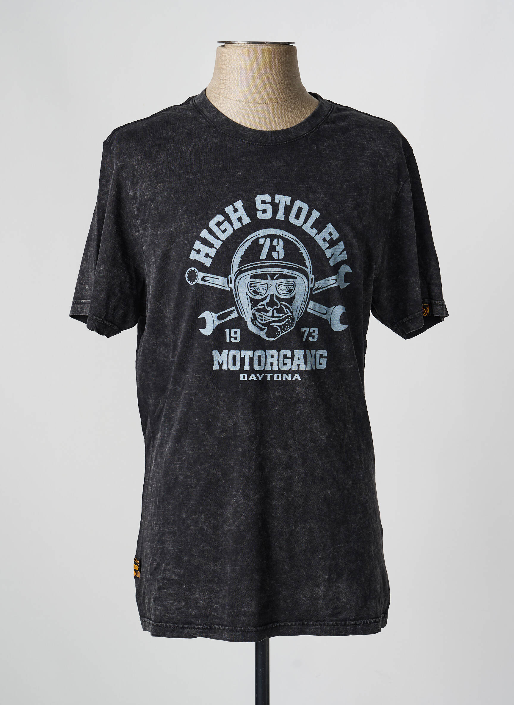 T-marškinys tamprumas trumpas rankovės juodas DAYTONA vyras