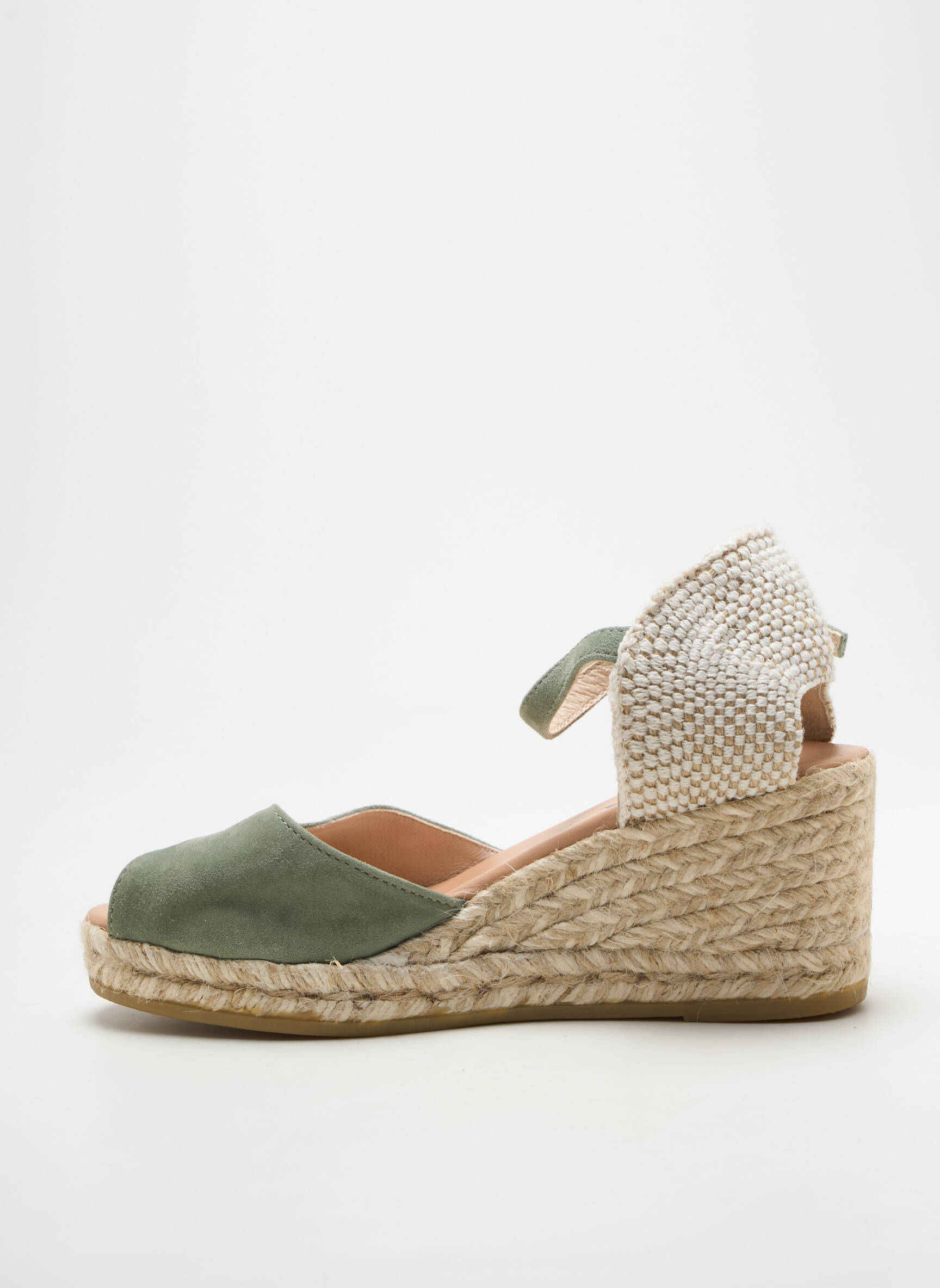 Espadrilės užsegimas su kaklo detalėmis kulnas nuo 7 iki 9 cm žalias GAIMO moteris