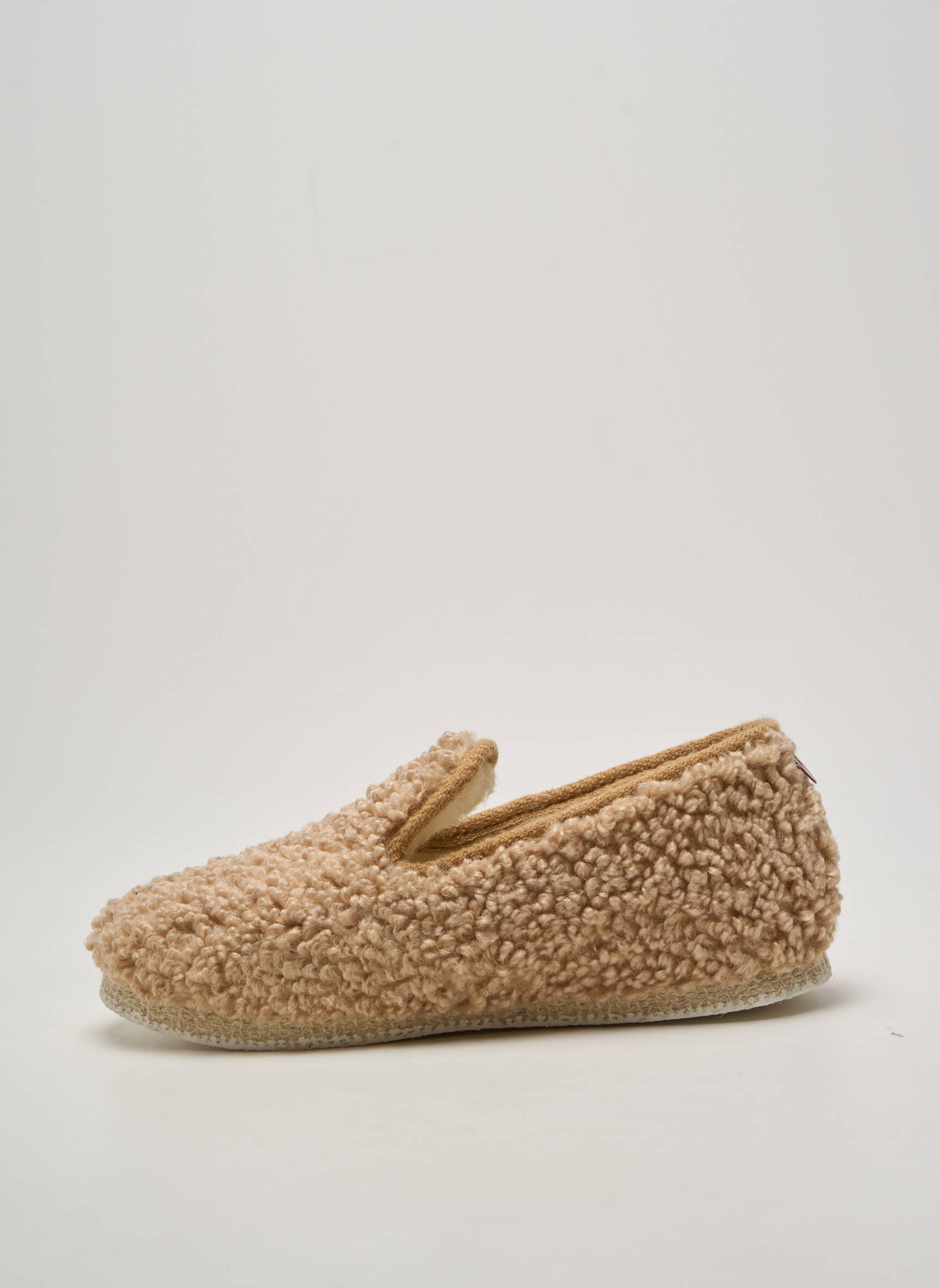 Bateliai/pantofliai apvalus mygtukas plokščias kulnas iki 3 cm bežinis CHAUSSE MOUTON moteris