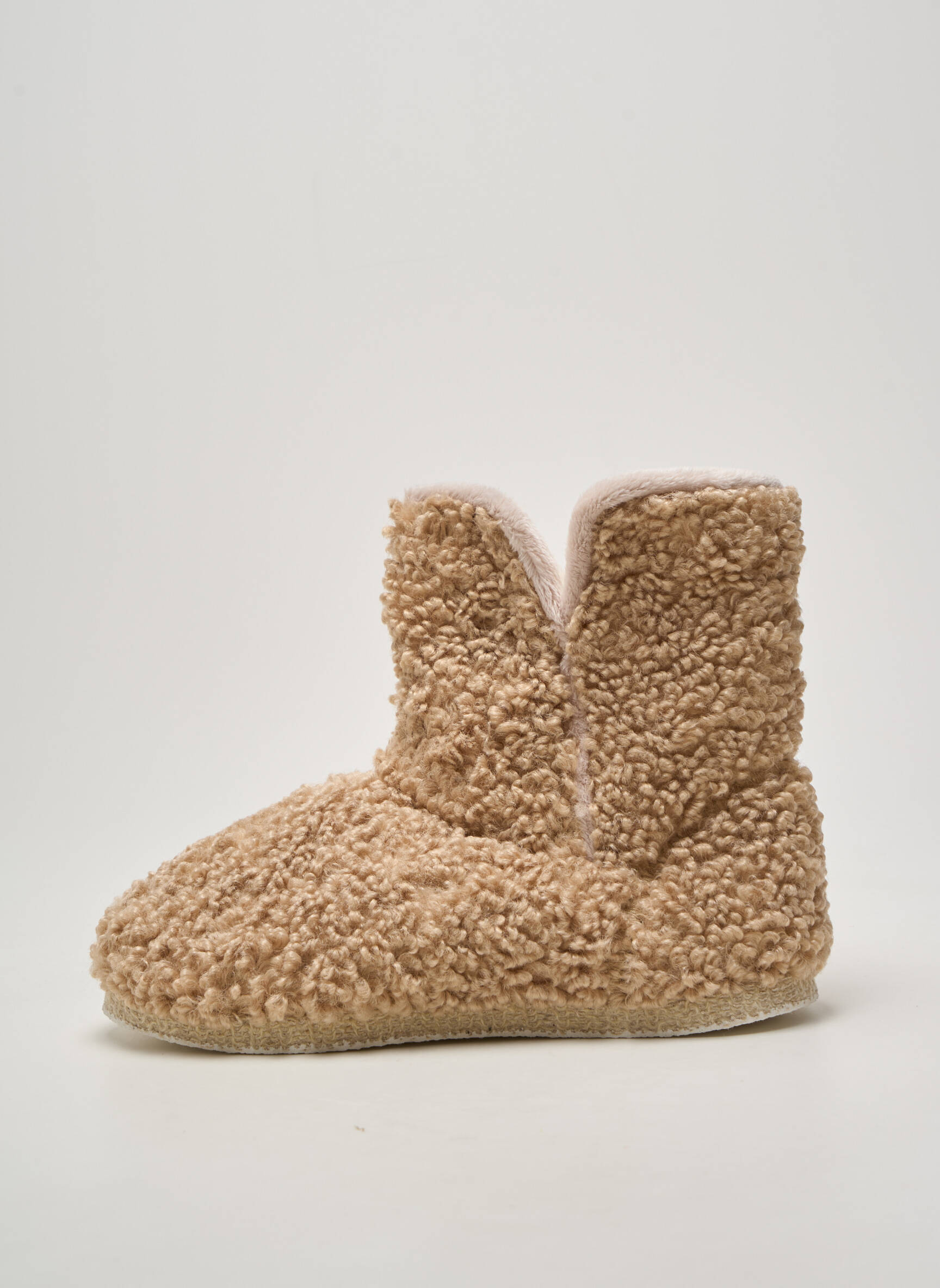Bateliai/pantofliai apvalus mygtukas plokščias kulnas iki 3 cm bežinis CHAUSSE MOUTON moteris