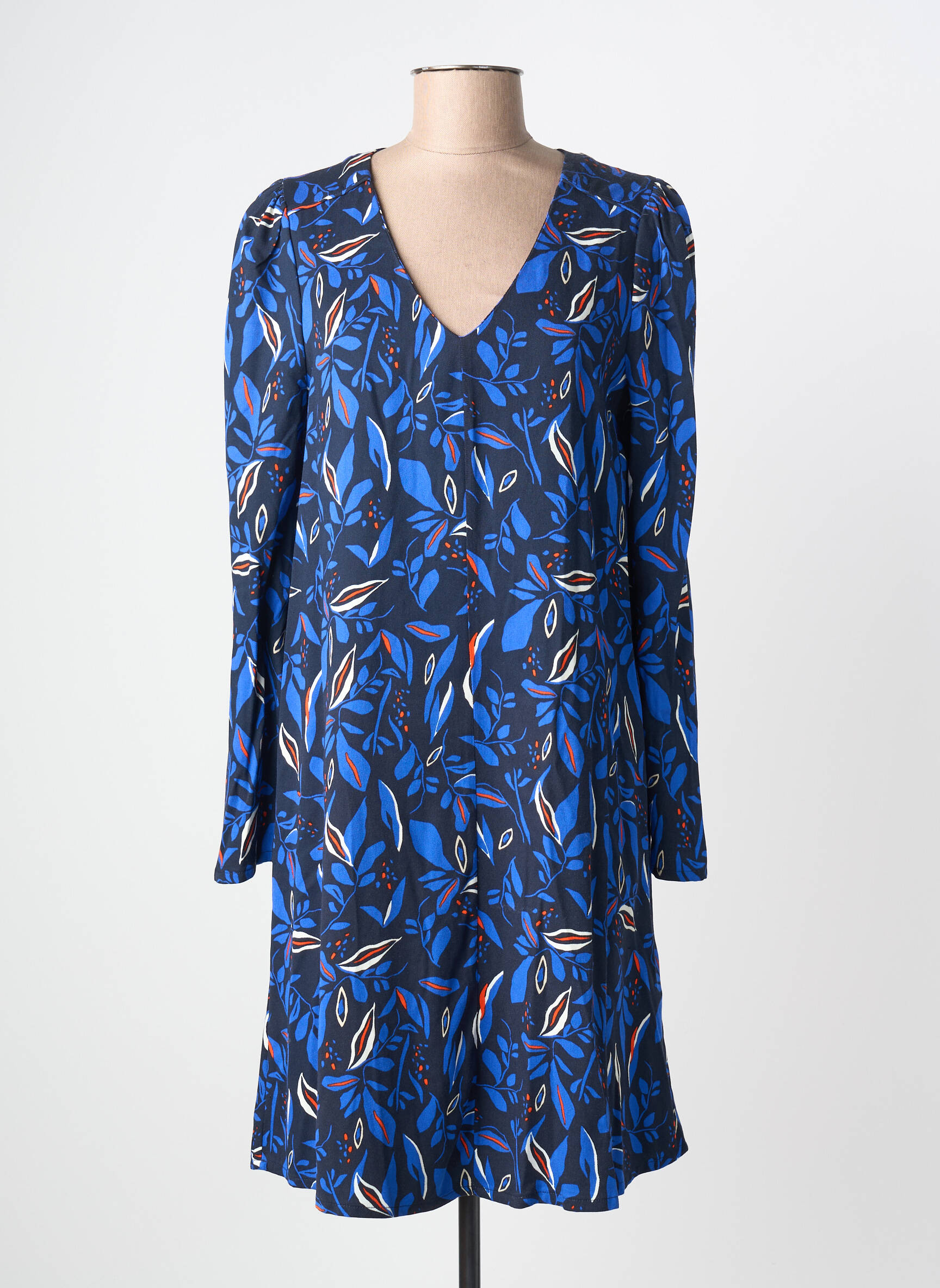 Trumpa suknelė ilgos rankovės ilgos rankovės mėlyna ÉTYMOLOGIE moteris