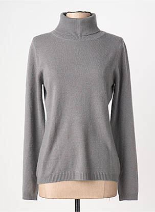 Megztinis su aukštu kaklu centrinė iškirptė ilgos rankovės pilka ABSOLUT CASHMERE moteris