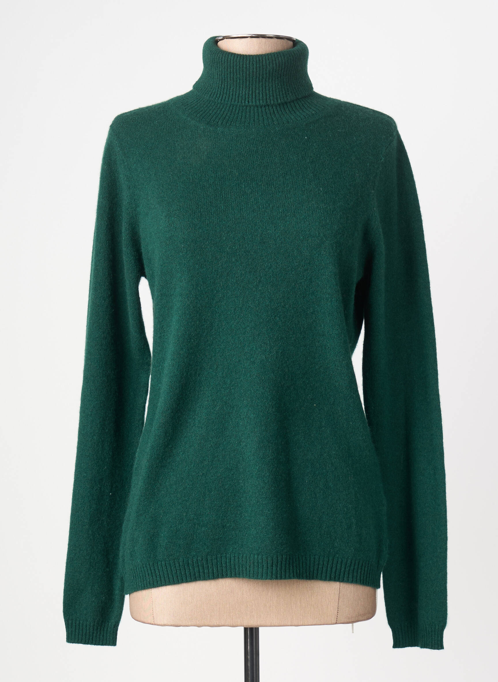 Megztinis su aukštu kaklu centrinė iškirptė ilgos rankovės žalias ABSOLUT CASHMERE moteris