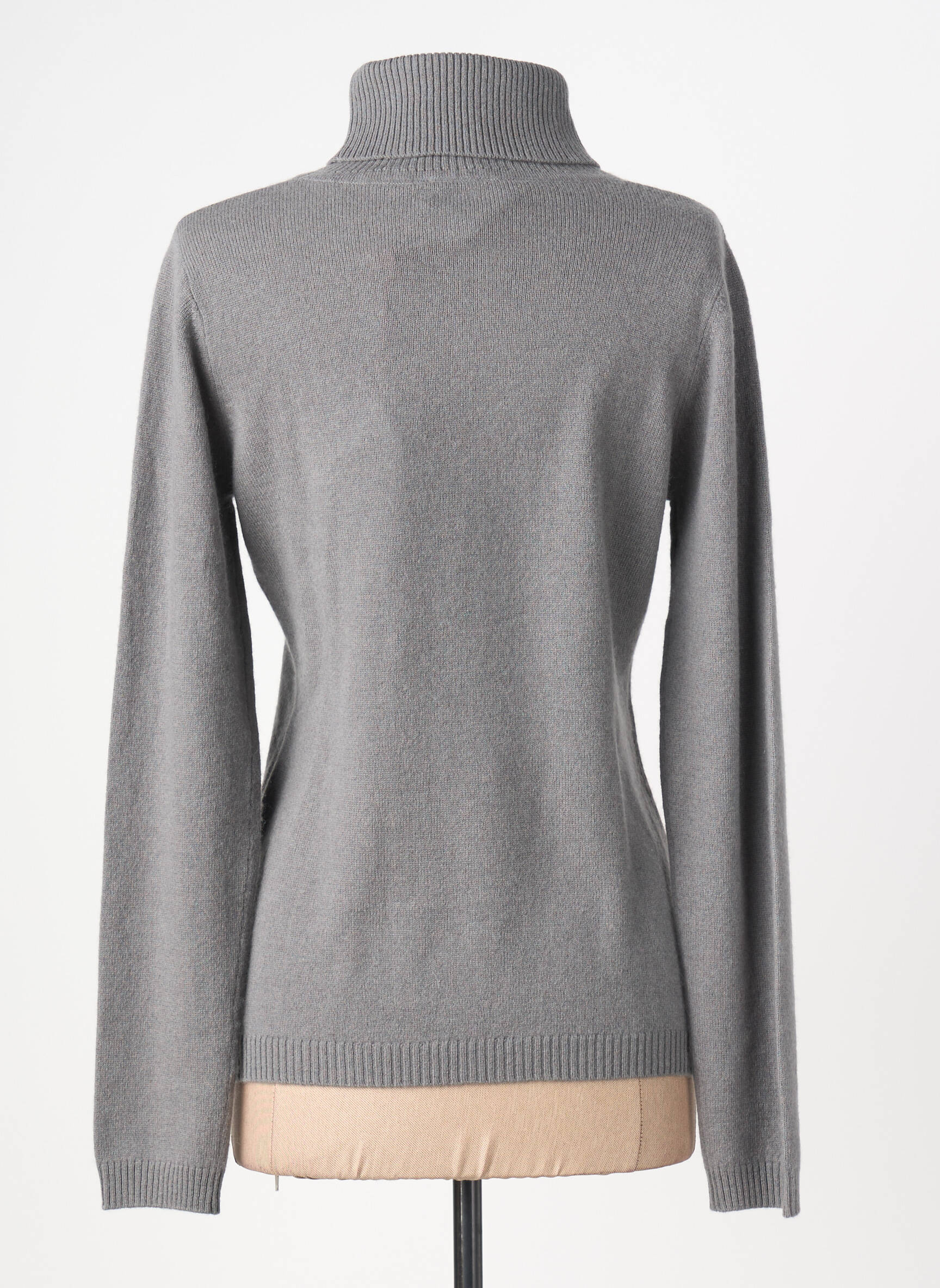Megztinis su aukštu kaklu centrinė iškirptė ilgos rankovės pilka ABSOLUT CASHMERE moteris