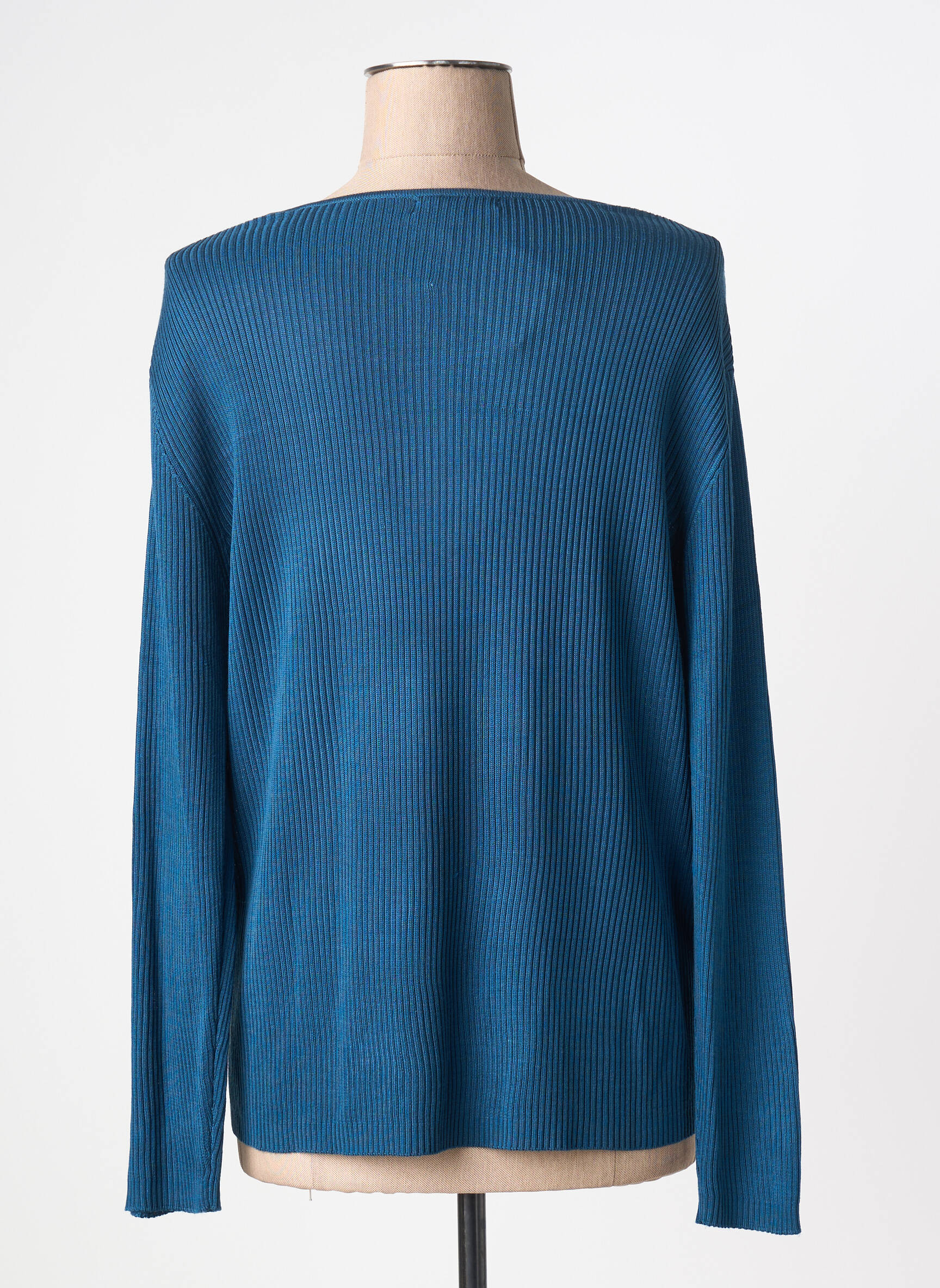 Viršūnė centrinė iškirptė ilgos rankovės mėlyna J & W moteris