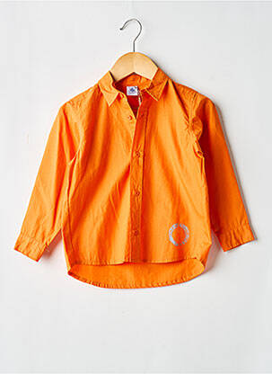 Ilgomis rankovėmis marškinys popelinos audinys, kuris pasižymi lygiu ir tankiu paviršiumi. oranžinė PETIT BATEAU berniukas