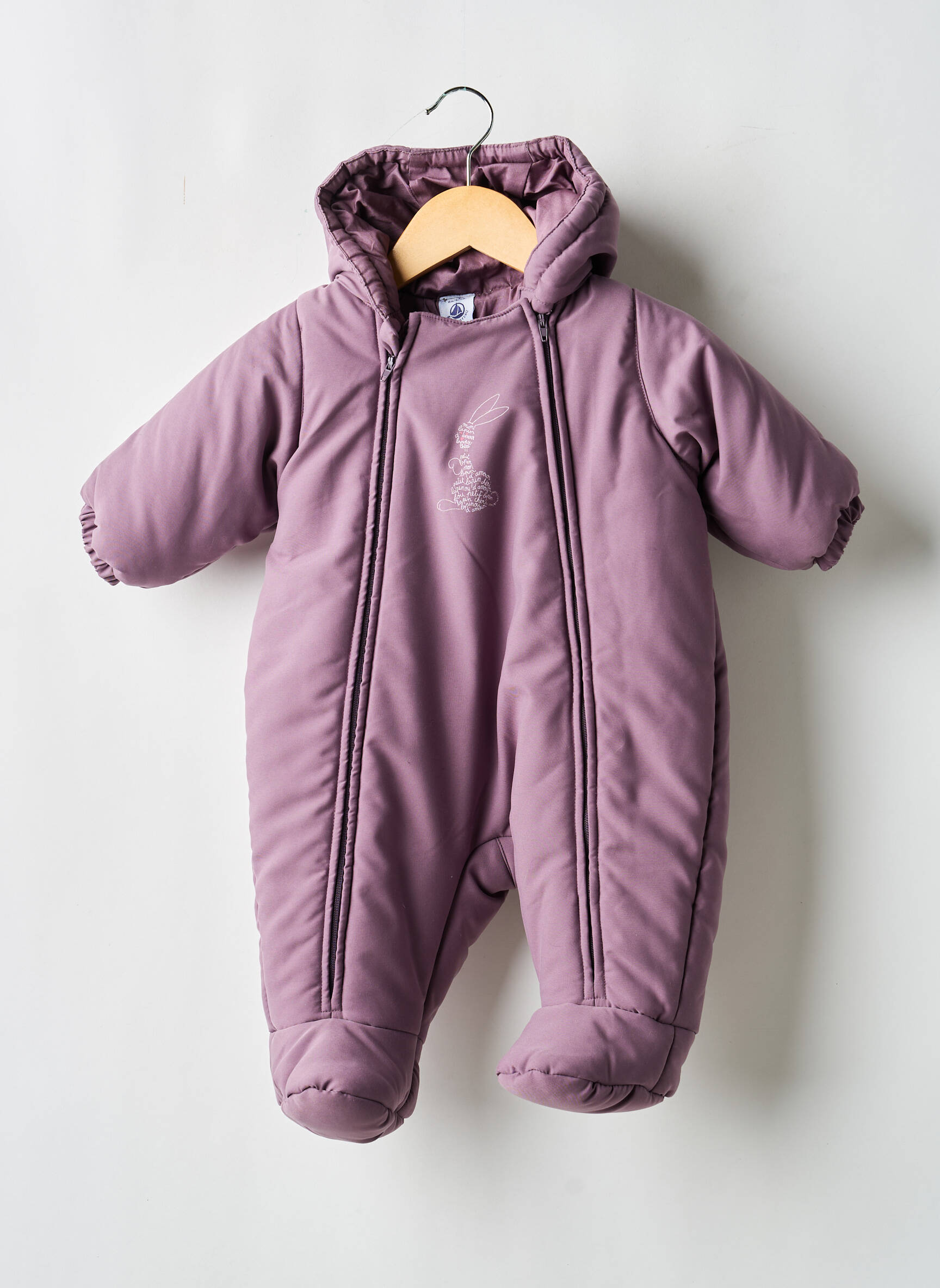 Kombinezonas ilgos rankovės violetinis PETIT BATEAU mergina