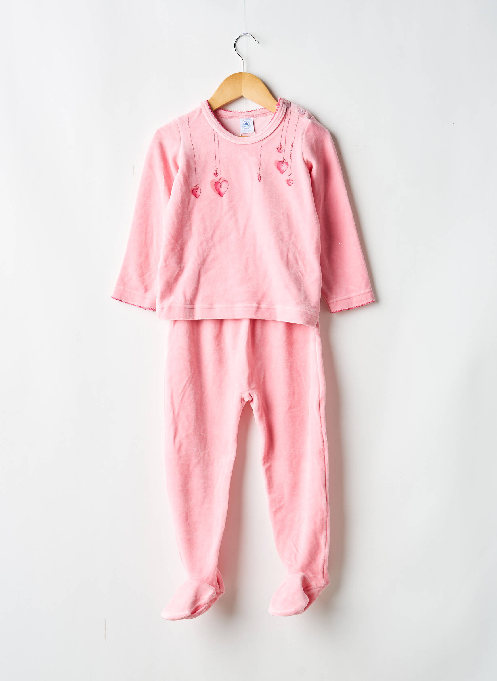 Pižama apvalus kaklas rožinė PETIT BATEAU mergina