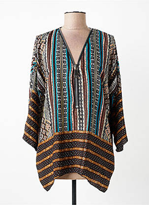 Ilgų rankovių tunika col v mėlyna CLASSIC TRICOT moteris