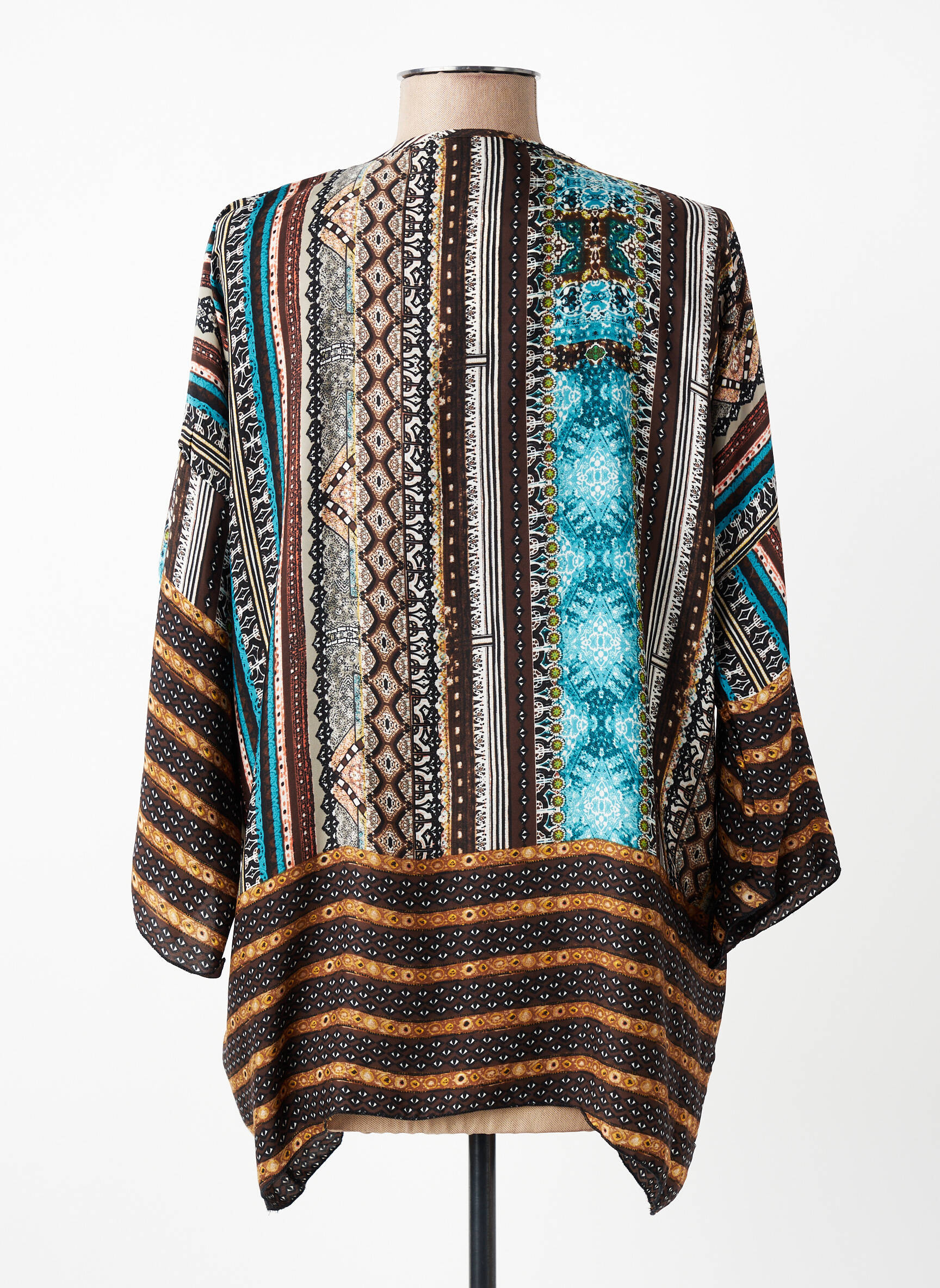 Ilgų rankovių tunika col v mėlyna CLASSIC TRICOT moteris
