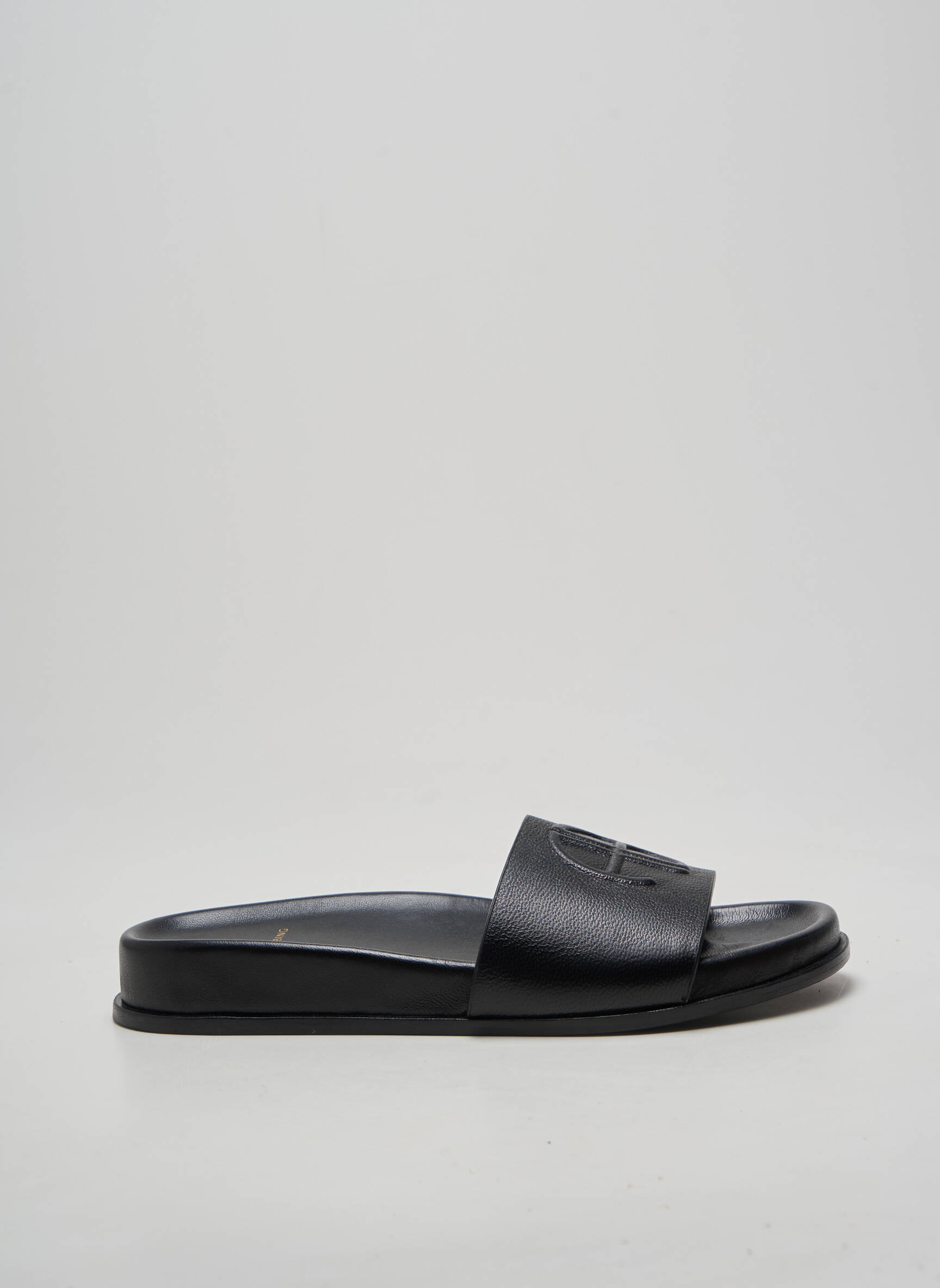 Mule/sabotai odinė išorinė padas plokščias kulnas iki 3 cm juodas ANINE BING moteris