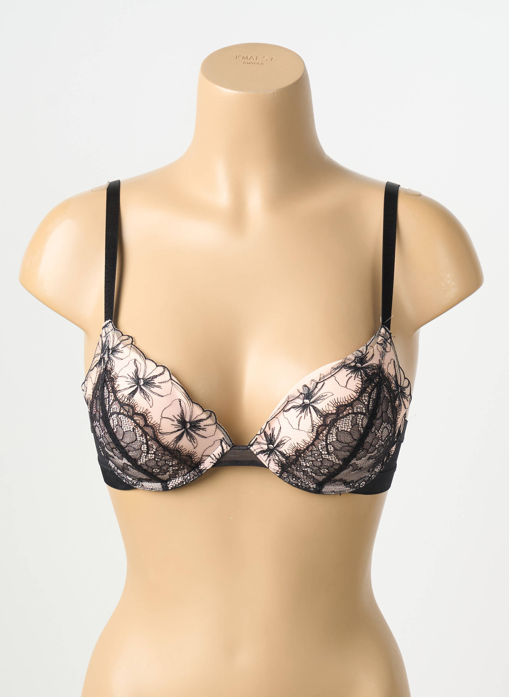 Liemenėlė satino efektas push-up liemenėlė su aukštu palaikymu rožinė PASSIONATA moteris