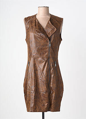 Pusilgių suknelė be rankų be rankų rudas BSB moteris