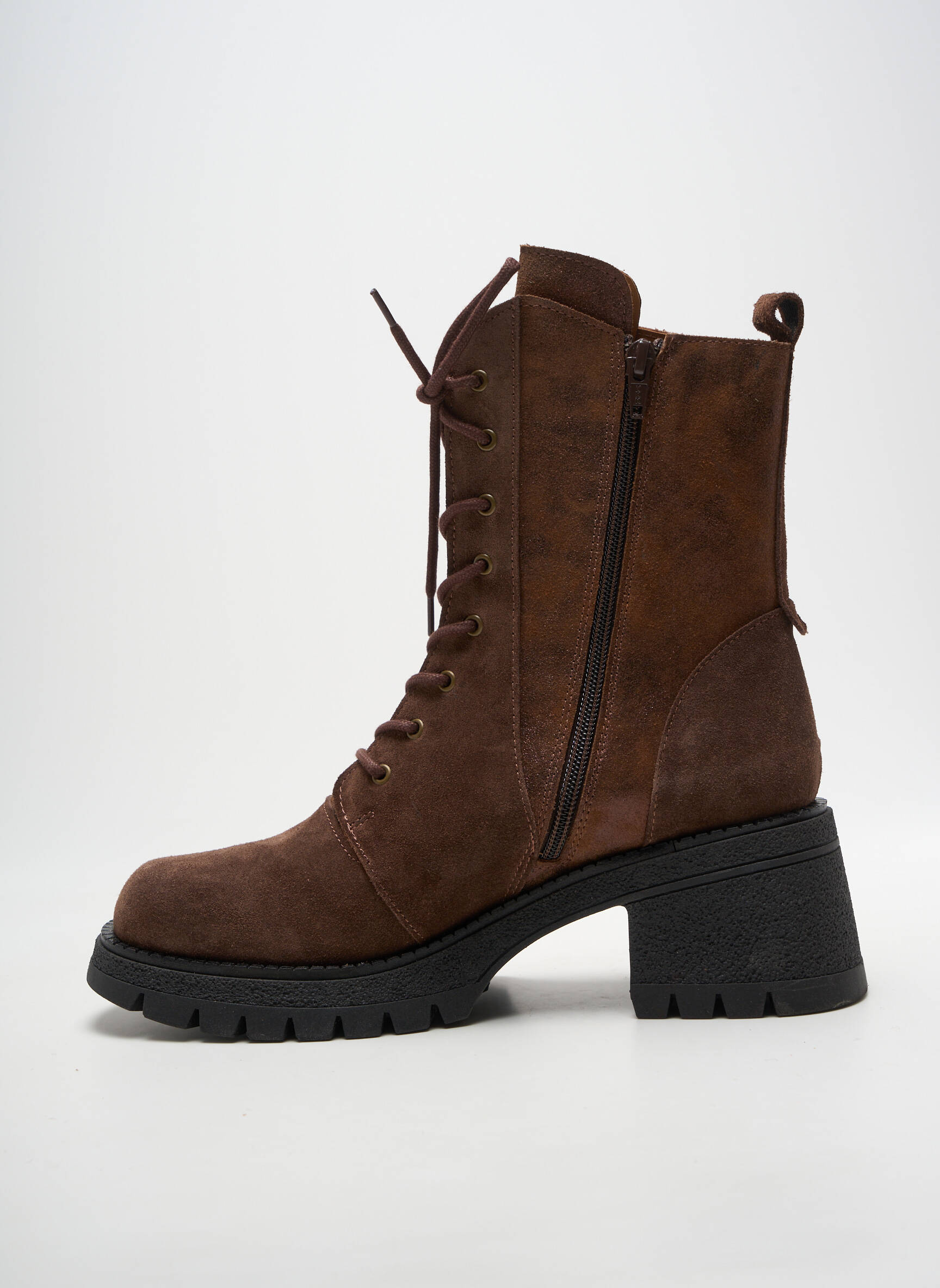 Batai/botai satino audinys kulnas nuo 7 iki 9 cm rudas CASTA moteris