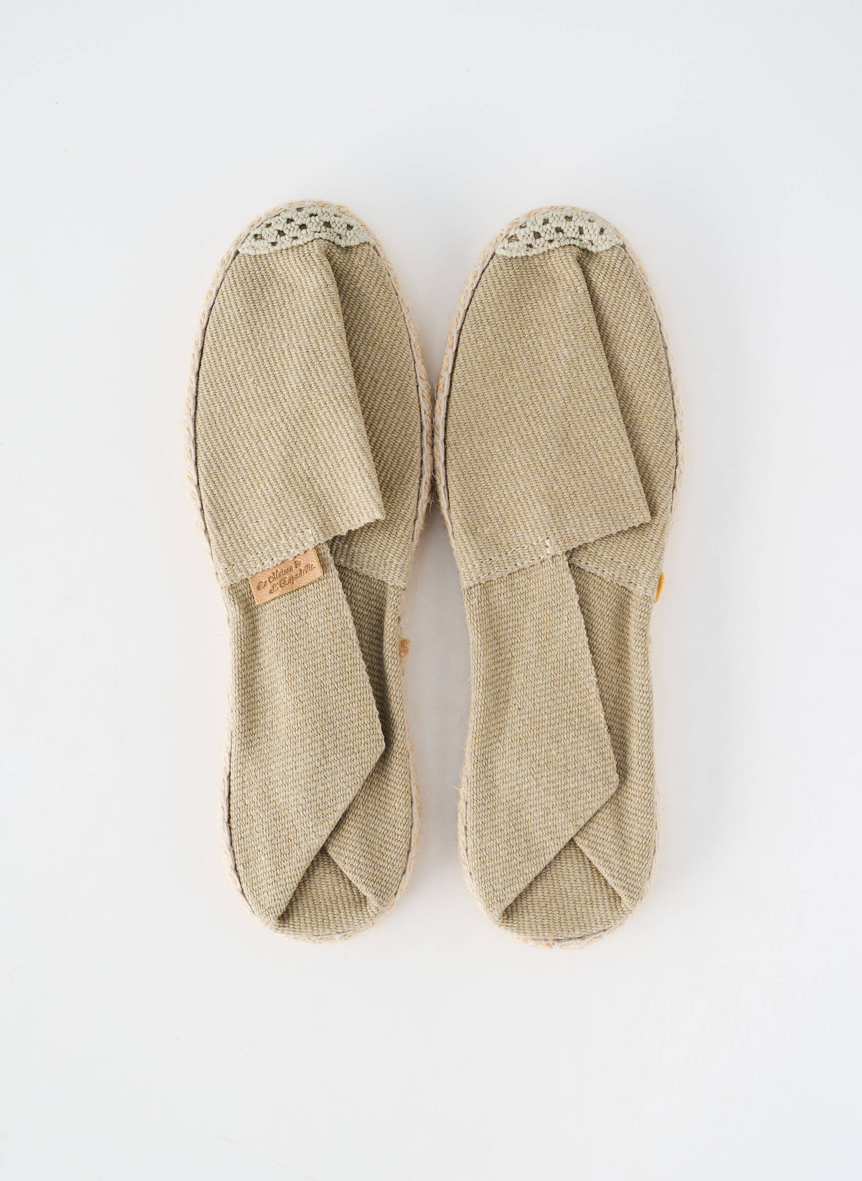Espadrilės apvalus mygtukas plokščias kulnas iki 3 cm žalias LA MAISON DE L'ESPADRILLE moteris