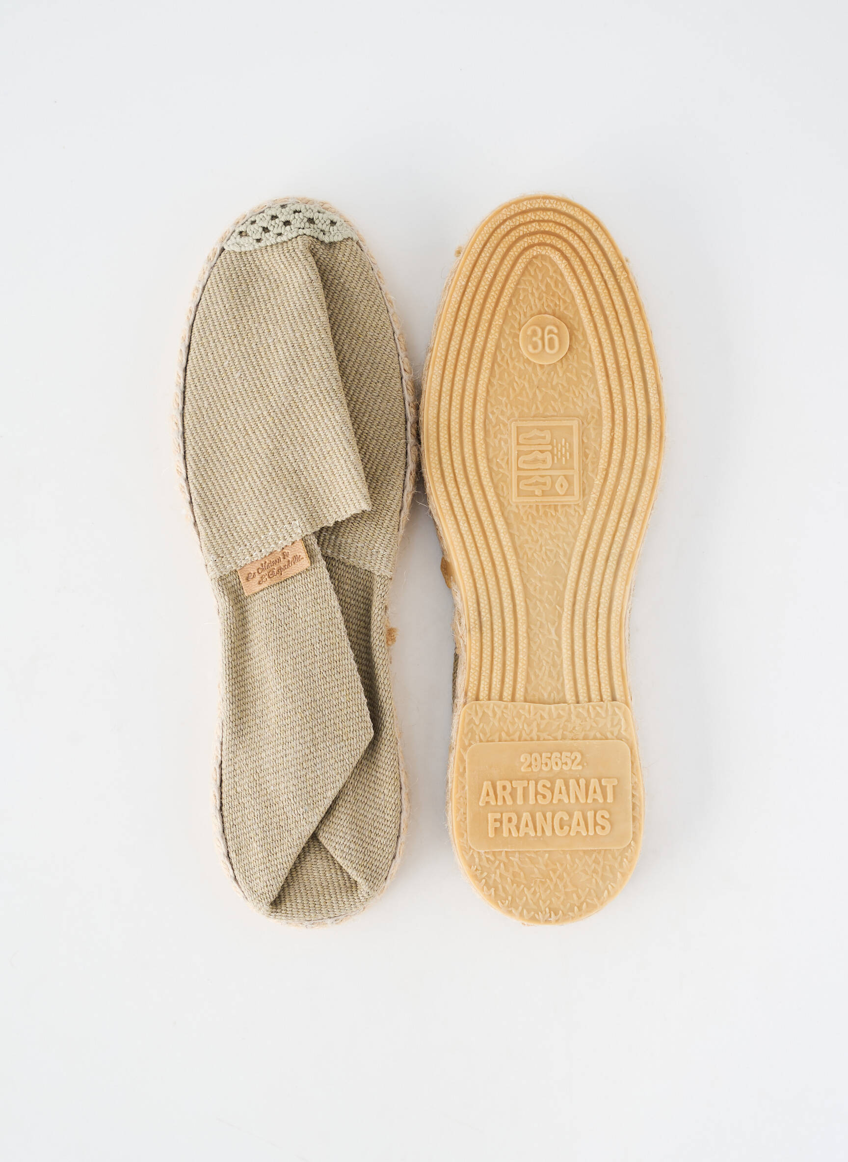 Espadrilės apvalus mygtukas plokščias kulnas iki 3 cm žalias LA MAISON DE L'ESPADRILLE moteris