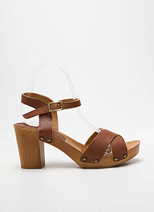 Sandalai/nu pėdos batai su kulnu kulnas nuo 7 iki 9 cm rudas VIRGINIE DARLING moteris