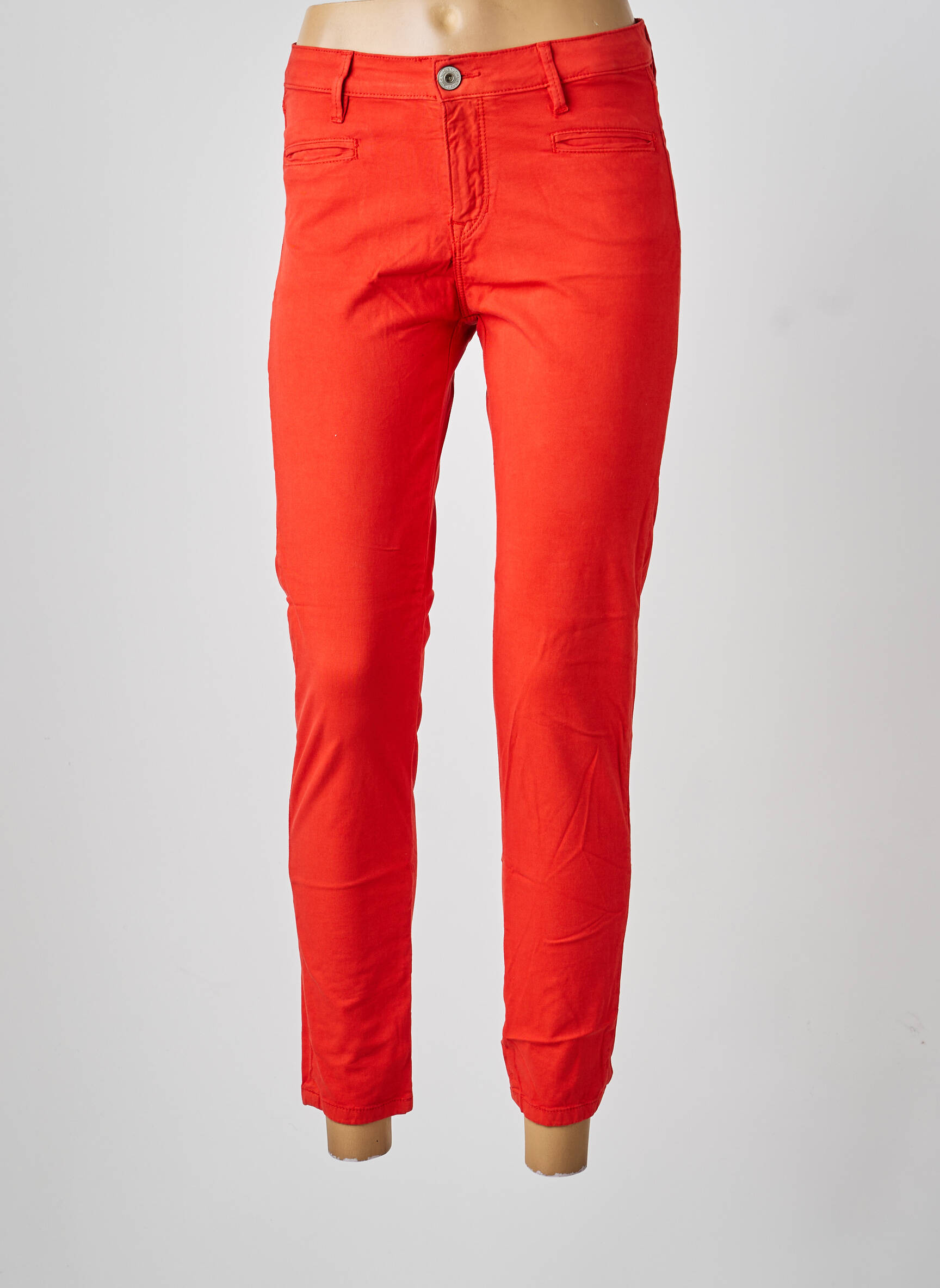 7/8 kelnės uždarymas su užtrauktuku po mygtuku uždengimu oranžinė DENIM STUDIO moteris