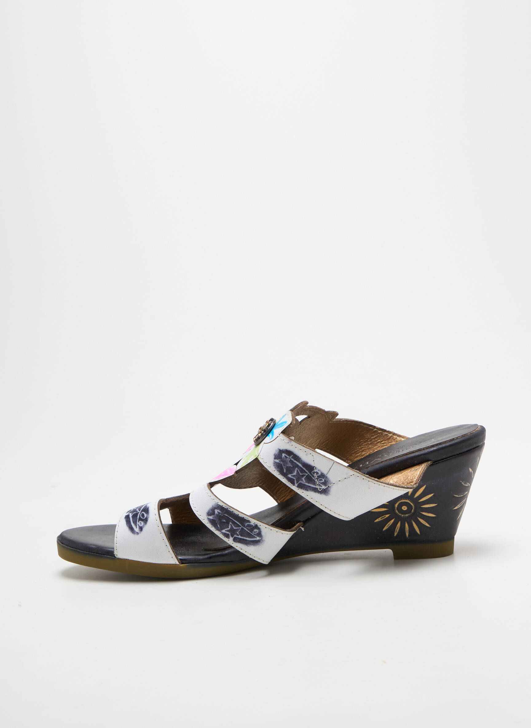 Mule/sabotai atvira pabaiga kulnas nuo 7 iki 9 cm baltas LAURA VITA moteris