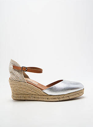 Espadrilės satino audinys kulnas nuo 7 iki 9 cm sidabrinė CARMEN SAIZ moteris