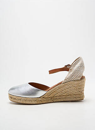 Espadrilės satino audinys kulnas nuo 7 iki 9 cm sidabrinė CARMEN SAIZ moteris