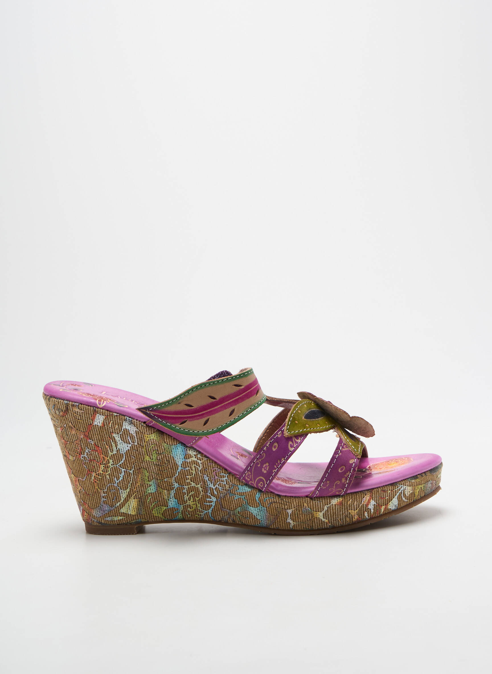 Mule/sabotai kompensuotas kulnas kulnas nuo 7 iki 9 cm rožinė LAURA VITA moteris