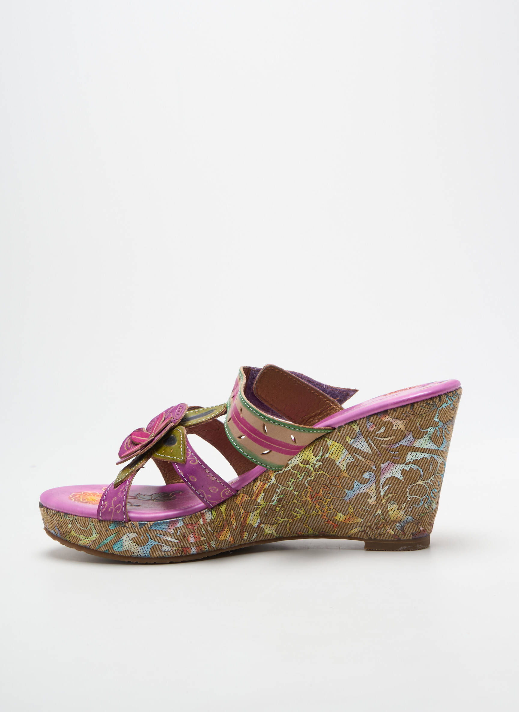 Mule/sabotai kompensuotas kulnas kulnas nuo 7 iki 9 cm rožinė LAURA VITA moteris