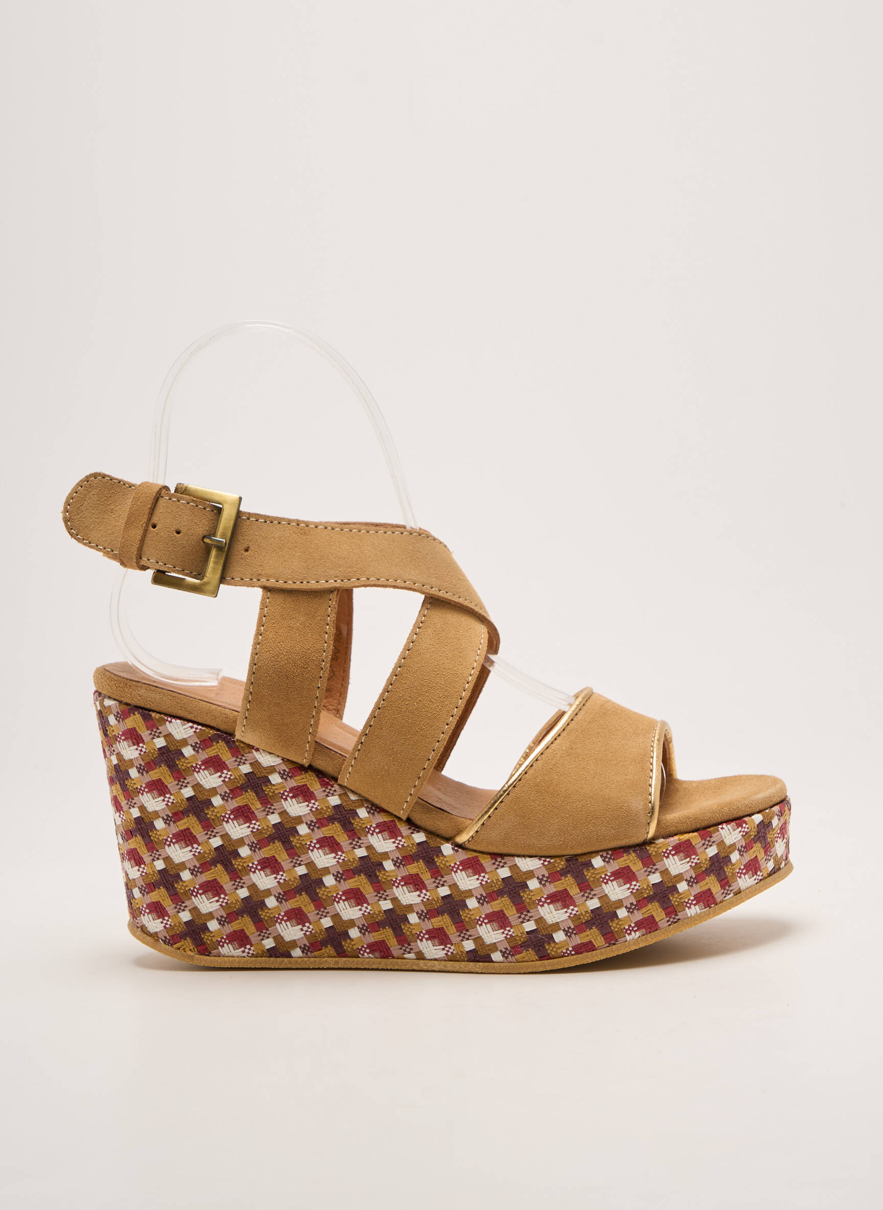 Sandalai/nu pėdos satino audinys kulnas nuo 7 iki 9 cm bežinis MINKA DESIGN moteris