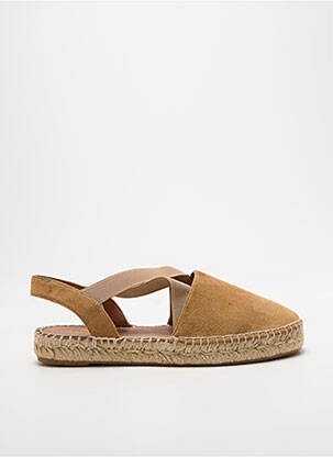 Espadrilės apvalus mygtukas plokščias kulnas iki 3 cm rudas CARMEN SAIZ moteris