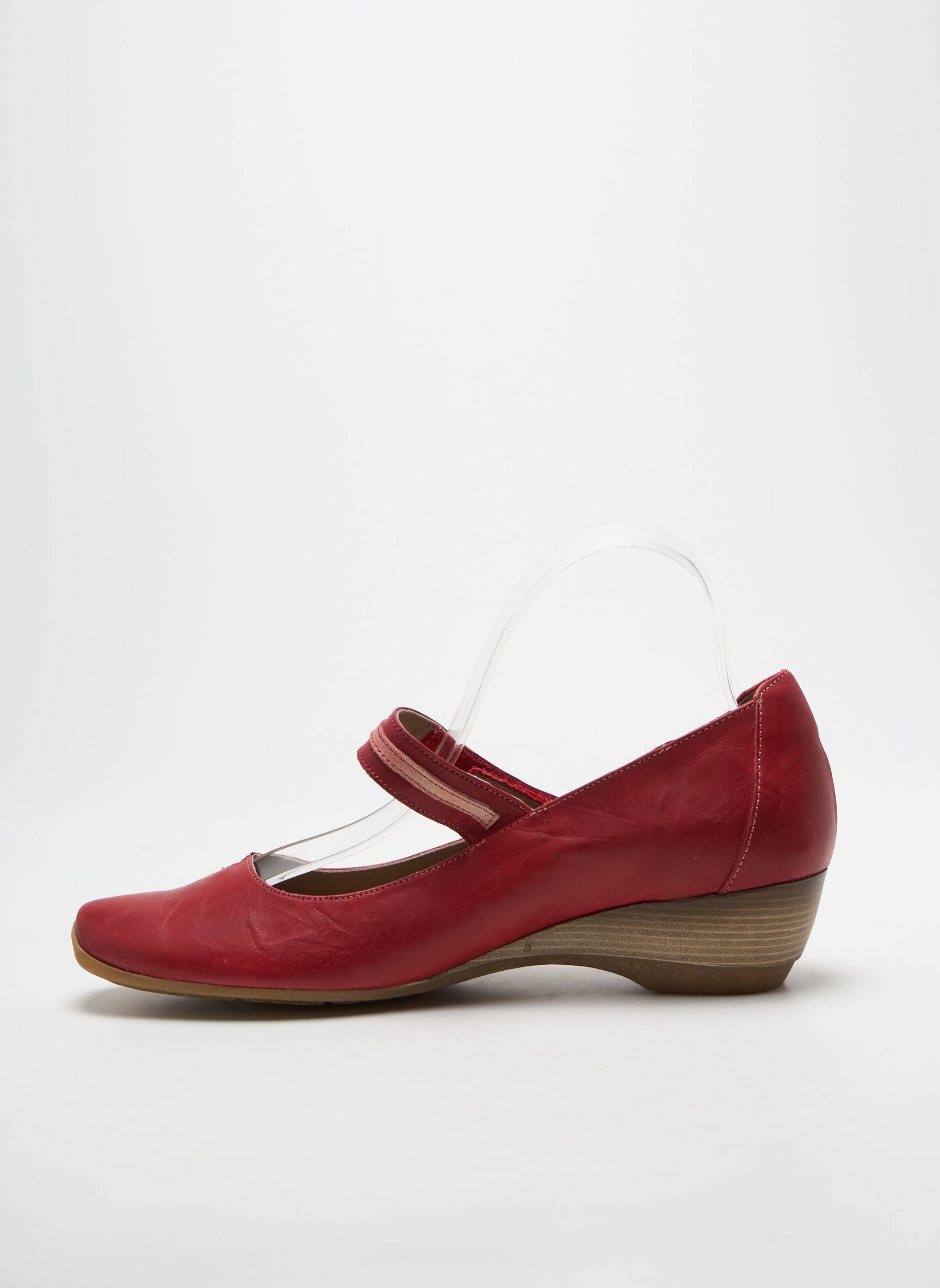 Balerinos velcro užsegimas plokščias kulnas iki 3 cm raudona DORKING moteris