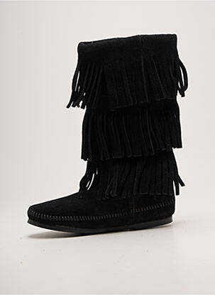 Batai apvalus mygtukas plokščias kulnas iki 3 cm juodas MINNETONKA moteris