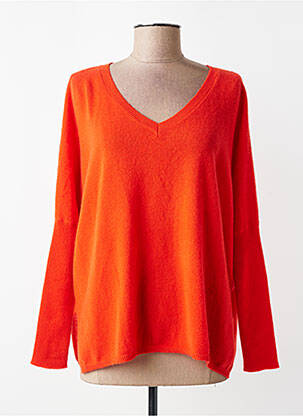 Megztinis col v ilgos rankovės oranžinė ABSOLUT CASHMERE moteris