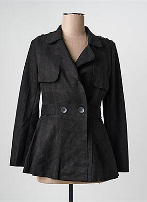 Paltas kišenės be gobtuvų juodas HF WOMAN COLLECTION moteris