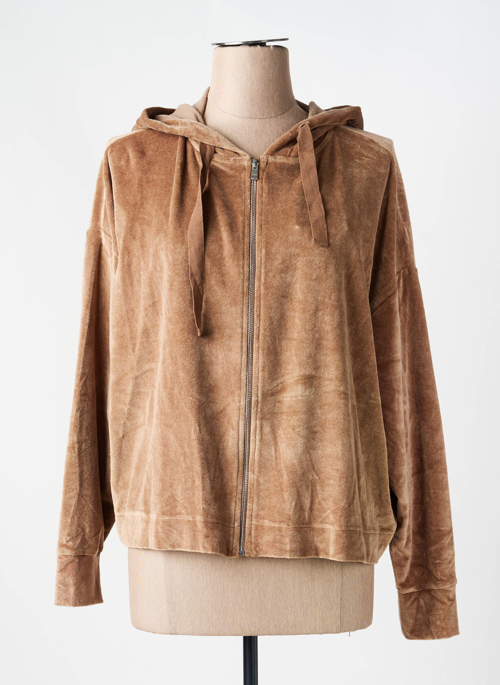Kasdienis švarkas apvalus kaklas rudas MAJESTIC FILATURES moteris