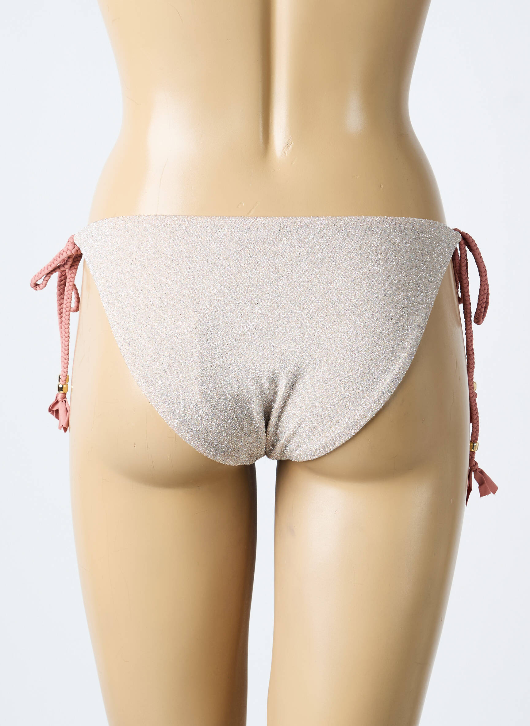 Maudymosi kelnaitės užsegimas su raišteliais bikini rožinė SEASS moteris