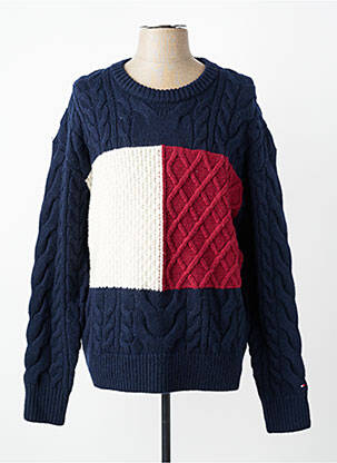 Megztinis apvalus kaklas ilgos rankovės mėlyna TOMMY HILFIGER vyras
