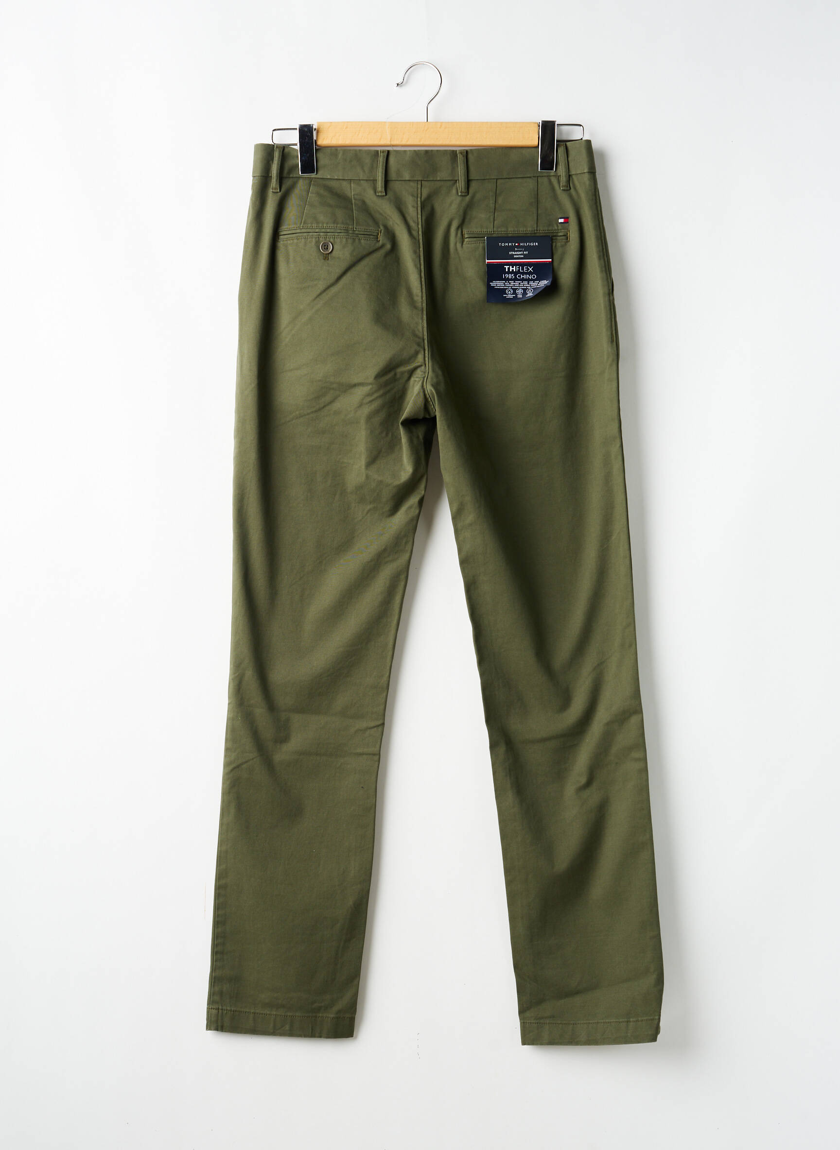Chino kelnė popelinos audinys, kuris pasižymi lygiu ir tankiu paviršiumi. normala dydis žalias TOMMY HILFIGER vyras