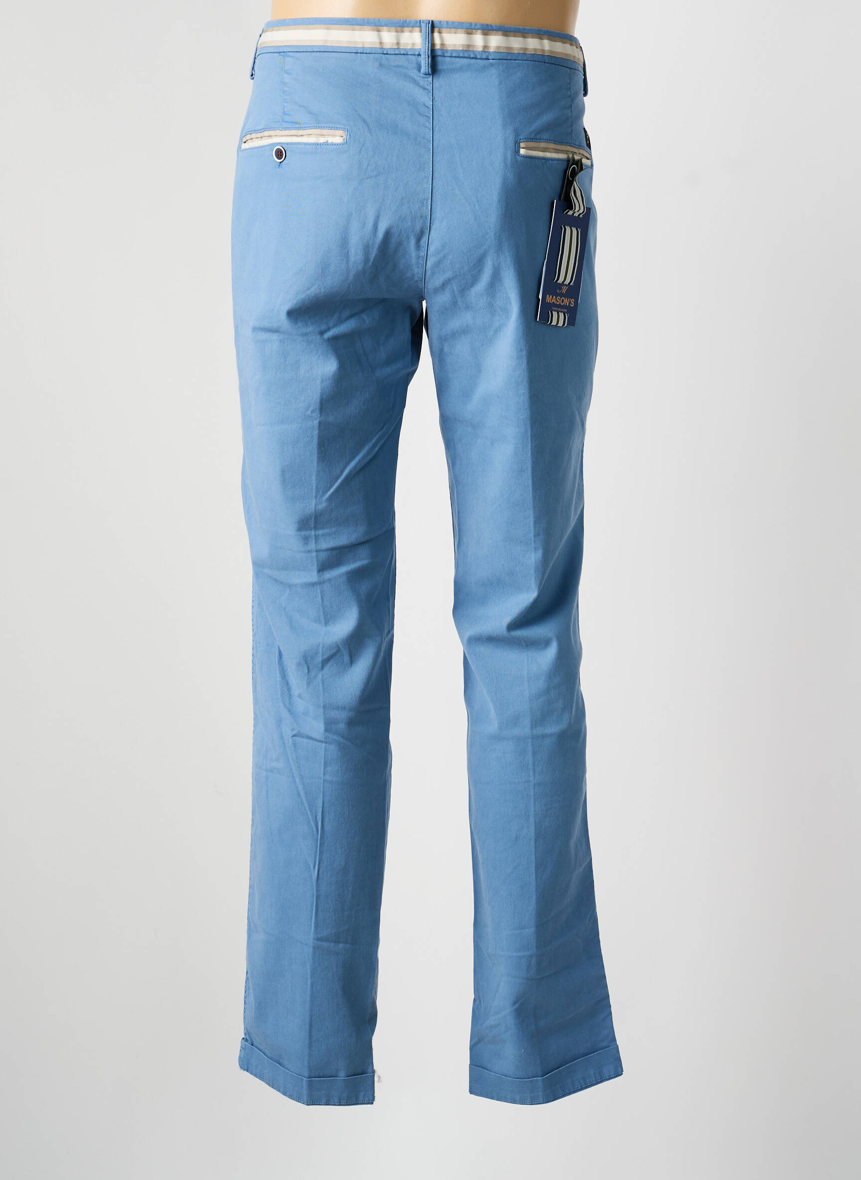 Chino kelnė popelinos audinys, kuris pasižymi lygiu ir tankiu paviršiumi. normala dydis mėlyna MASON'S vyras