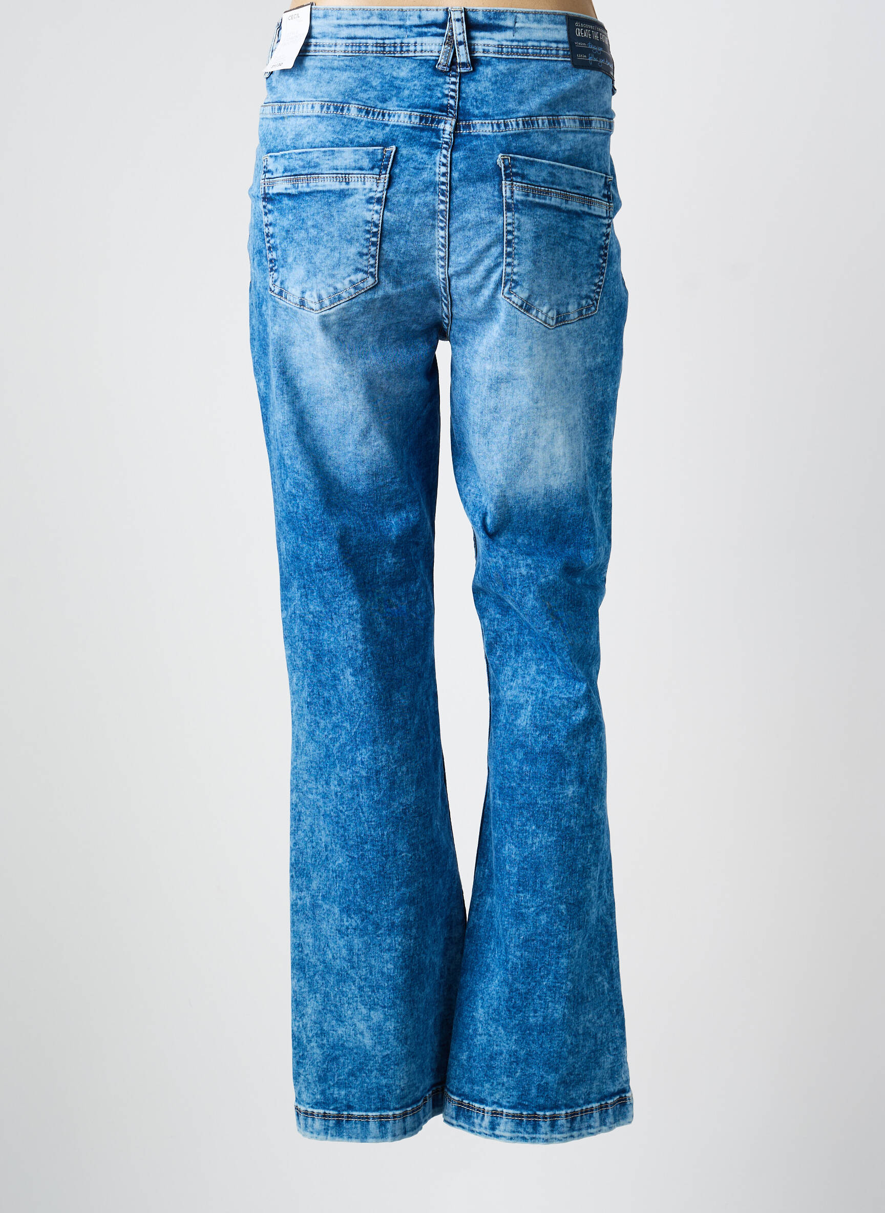 Bootcut džinsai tamprumas maža dydžio mėlyna CECIL moteris