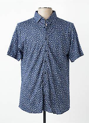 Trumpa rankovė marškiniai centrinė iškirptė mėlyna DESOTO vyras