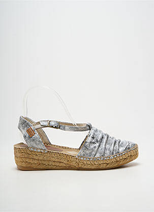 Espadrilės satino audinys kulnas nuo 4 iki 6 cm sidabrinė MONTANE moteris