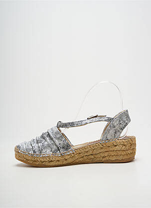 Espadrilės satino audinys kulnas nuo 4 iki 6 cm sidabrinė MONTANE moteris