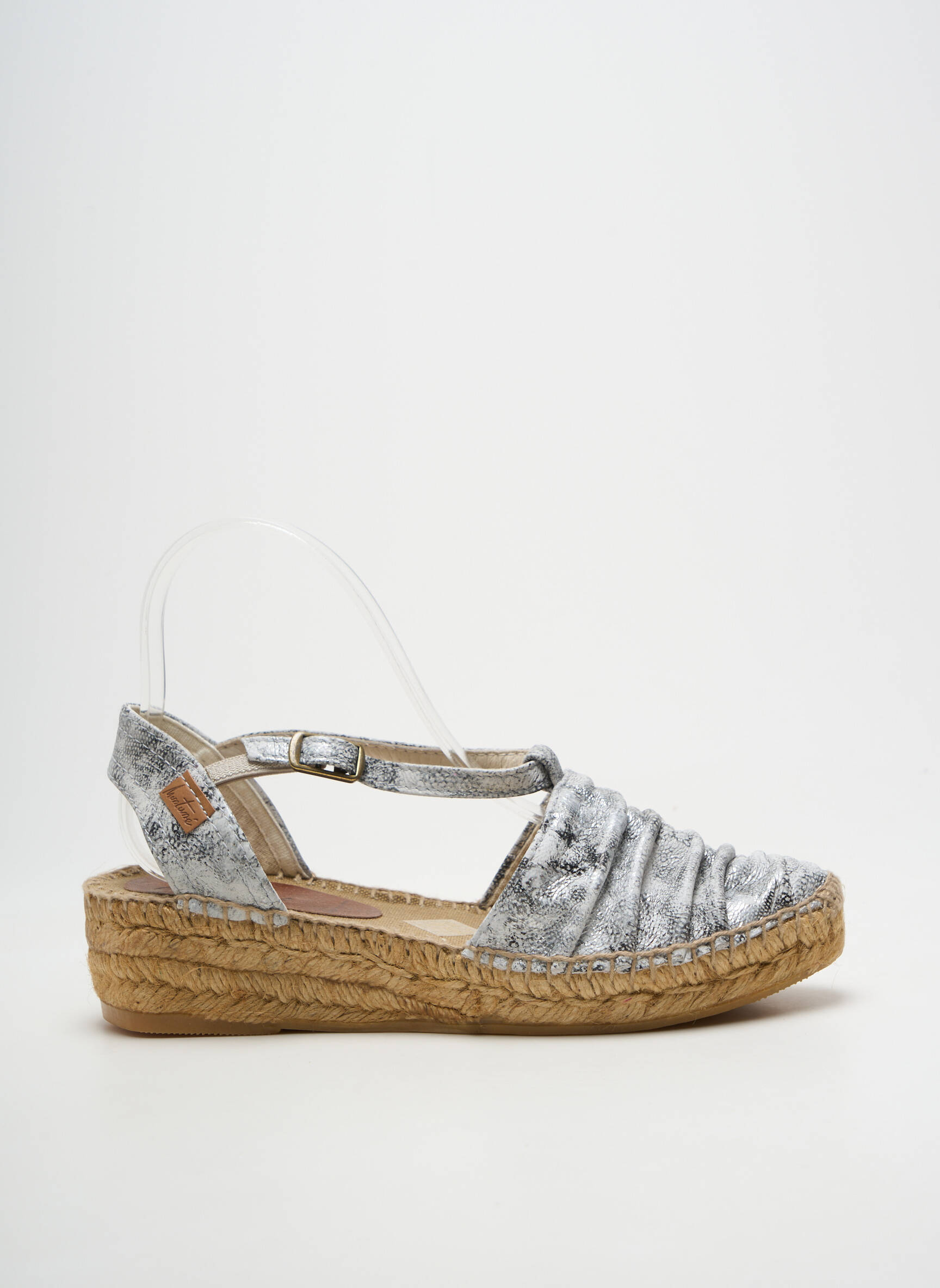 Espadrilės satino audinys kulnas nuo 4 iki 6 cm sidabrinė MONTANE moteris